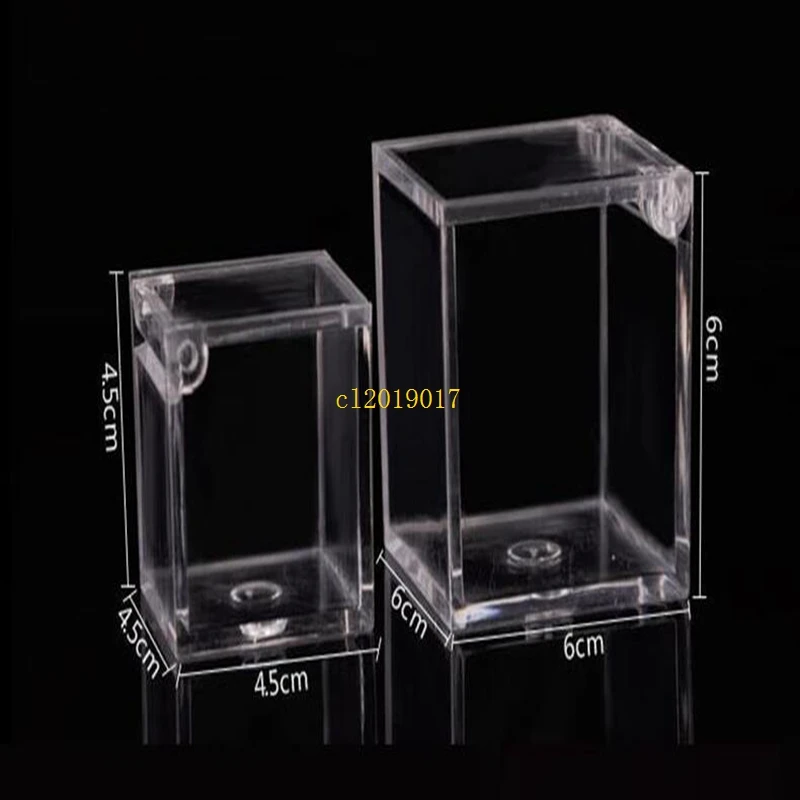 

Small Food-grade transparent plastic candy box flip square plastic box biscuit snack cookies storage box#28