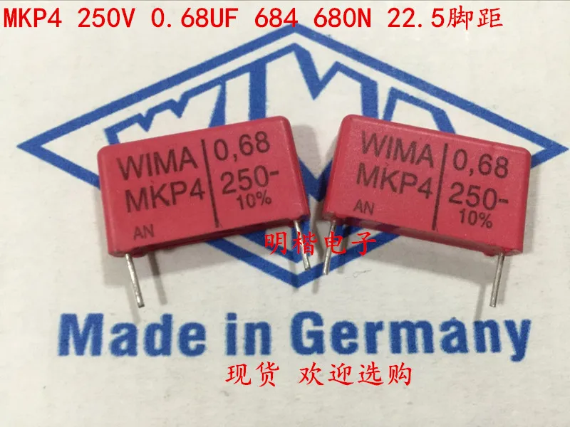 

2020 hot sale 10pcs/20pcs German capacitor WIMA MKP4 250V 0.68UF 684 250V 680n P: 22.5mm Audio capacitor free shipping
