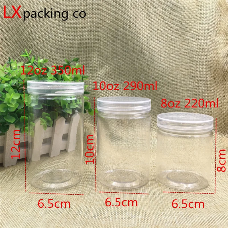 

Empty Transparent Plastic Packing Bottles, Honey Dried Candy, Sample Packaging Containers, 220ml, 290g, 350ml, 20Pcs