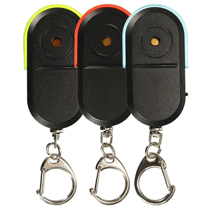 LED Whistle Key Finder Flashing Beeping Sound Control Alarm Anti-Lost Key Locator Finder Tracker With Key Ring In Stock