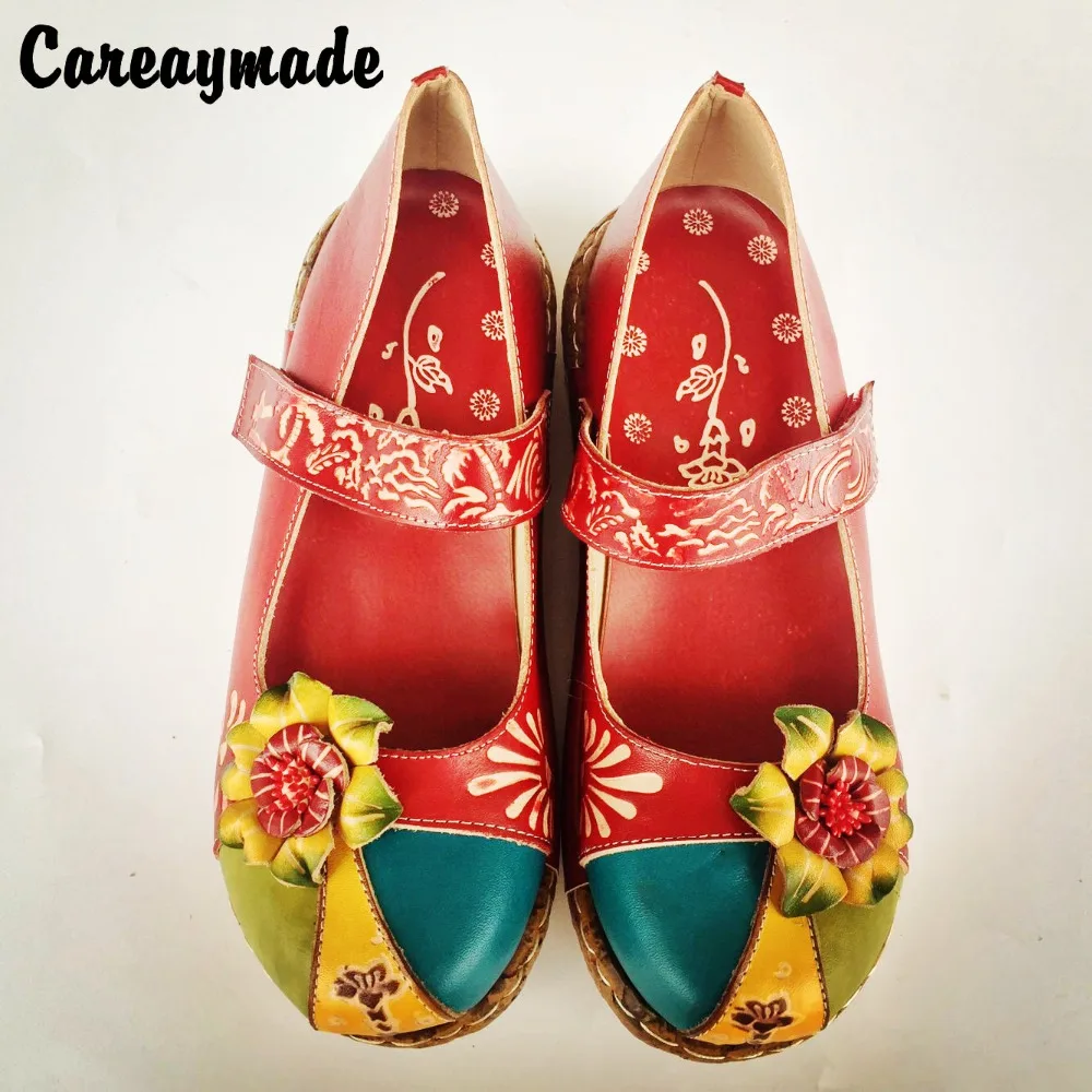 

Careaymade-Folk style Head layer cowhide pure handmade Carved shoes,the retro art mori girl shoes,Women's casual Sandals,933-31A