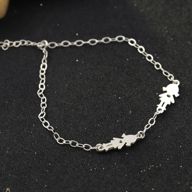 

Engraved Customized Bracelet Cut off 925 Silver Charm Bracelet Personalized Cute Daughter Bracelet Memorial Jewelry