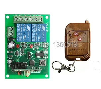 

DC12V 2CH 10A RF Wireless Remote Control Switch System teleswitch 1 transmitter & 1 receiver relay Receiver Smart Home Switch