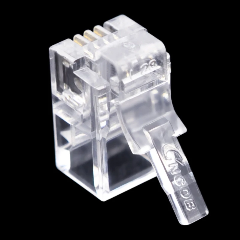 CNCOB 4P4C RJ9 telephone handset connector 4-core audio connector 4-wire plug Gold-plated copper chip 100pcs