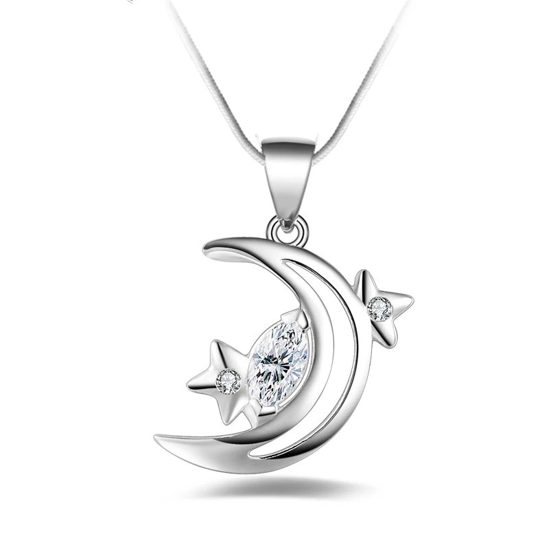 Fahion Simple Jewelry Stars Moon Series 925 Silver Beautiful Appearance Meaning Extraordinary Female Necklace Support