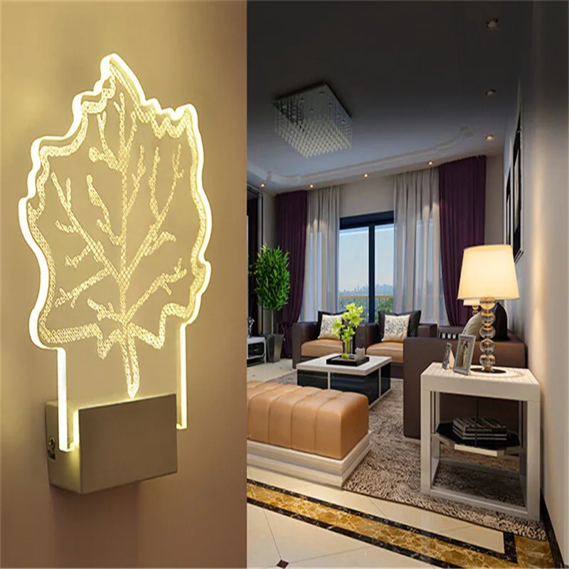 

Fashion Wall Lamp 5W Acrylic+Iron Wall Lights AC90v-265v LED Lights For Bedroom Foyer Bathroom Hallway