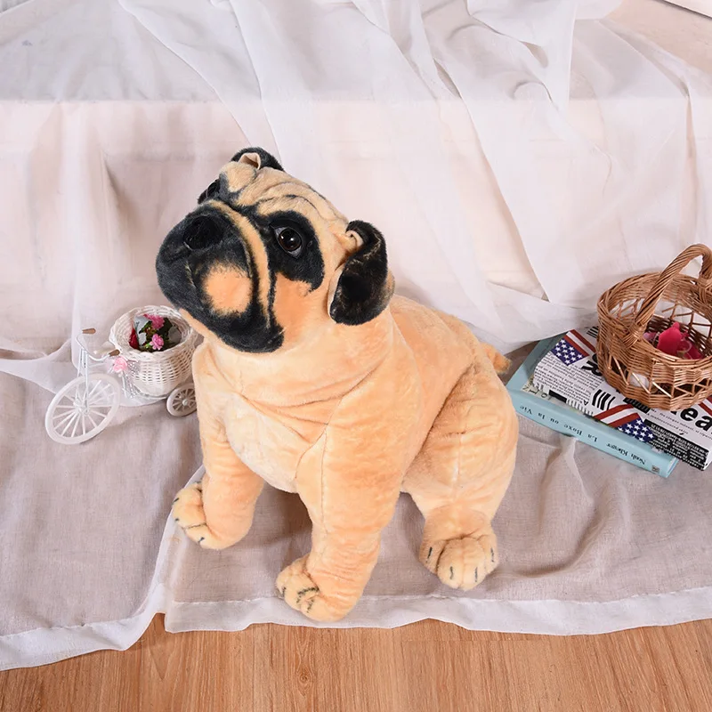 simulation squatting pug dog huge 65cm simulation pekingese dog  plush toy soft doll hugging pillow Christmas gift w1017