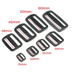 5pcs Release Buckle Plastic Black Curve Tri-Glide Slider Adjustable Buckle Multi-size for Bags Suitcase  Sewing DIY Accessories