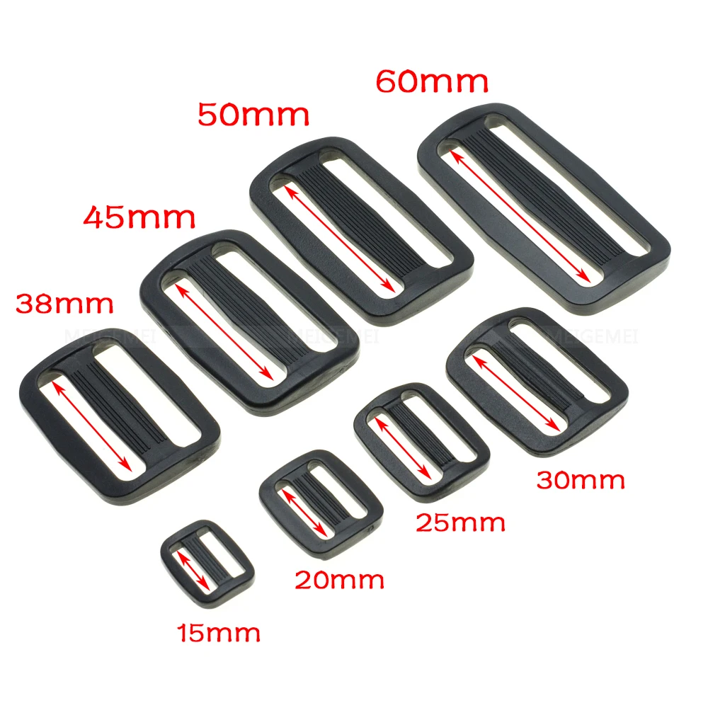 5 sztuk klamra zwalniająca plastikowa czarna krzywa Tri-Glide suwak regulowana klamra wielowymiarowa do toreb walizka akcesoria do szycia DIY