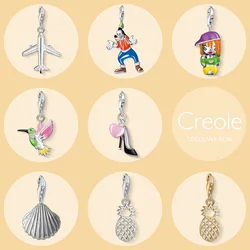 Airliner Airplane Hummingbird Shell Pineapple High Heels Charm Pendant, 2019 Fashion New Jewelry Trendy 925 Sterling Silver Gift