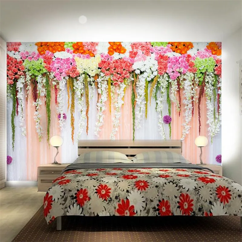 beibehang 3d photo wallpaper TV sofa background bedroom garden wedding flower large mural wallpaper wall papers home decor