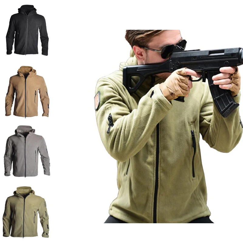 

Hiking Camping Fleece Lining Windproof Thermal Jacket Tactical Hunting Shooting Softshell Sport Outwear