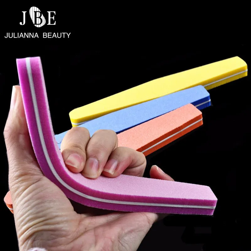 5Pcs/Lot Professional Nail Files Nail Buffer Buffing Slim Thick Nail Makeup Tools Diamond Spong Soft Nail File Mix Color