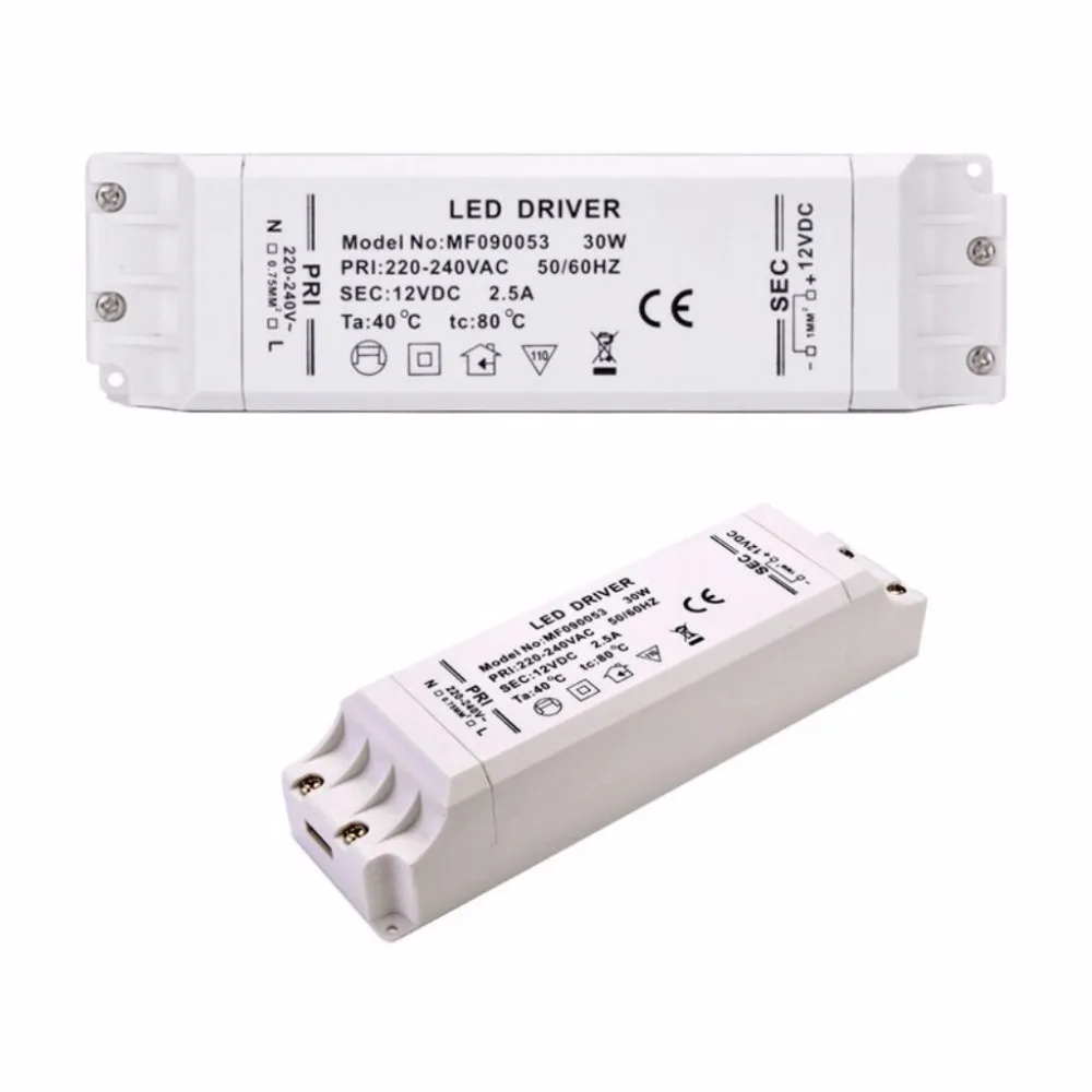 LED Driver Transformer 50w 30w 18w 12w 6w DC 12V Output  0.8A 1A 2A Power Adapter Power Supply For Led Lamp Led Strip Downlight