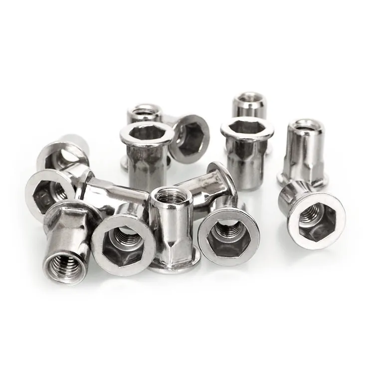 M3-M12 Half Hex Rivet Nut 304 Stainless steel M3 M4 M5 M6 M8 M10 M12 Flat Head half Hex Rivet Nut A2 Rivnut Inserts Nut