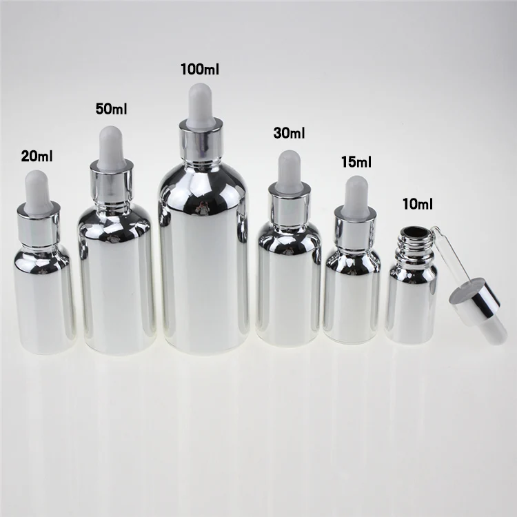 100PCS 100 ml 실버 유리 dropper 병, 에센셜 오일에 대 한 100 ml dropper 병, dropper와 에센셜 오일 큰 병