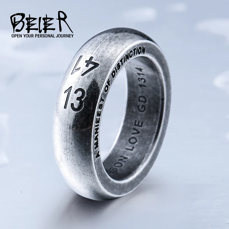 One Love 1314 Ring For Man 316L Stainless Steel Do Old Style  For Male Unique Color Jewelry BR-R085