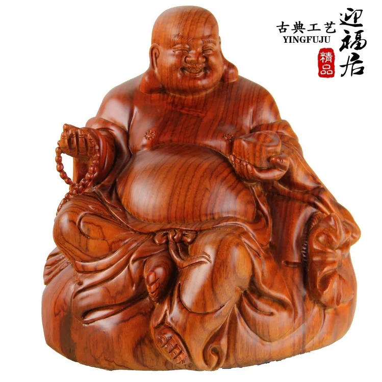 The African grass pear Maitreya Buddha sitting Buddha carved mahogany wood crafts boutique Wenwan Home Furnishing jewelry orname