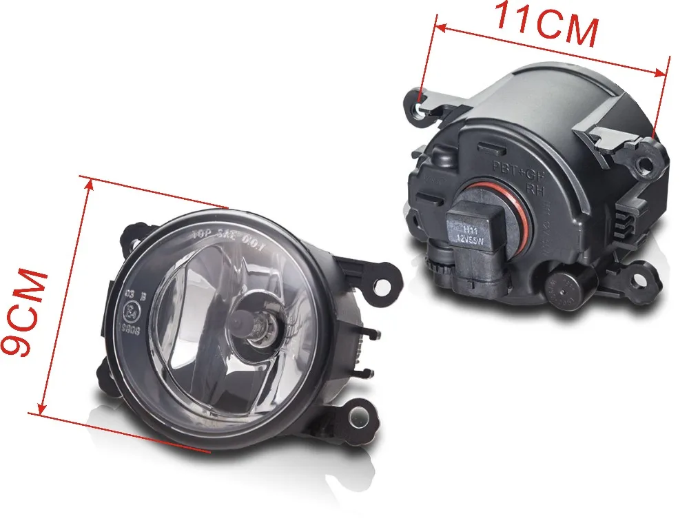 Fog Lamp Assembly Super Bright Fog Light For Peugeot 207 307 407 607 3008 SW CC VAN 2000-2013 Halogen Fog Lights