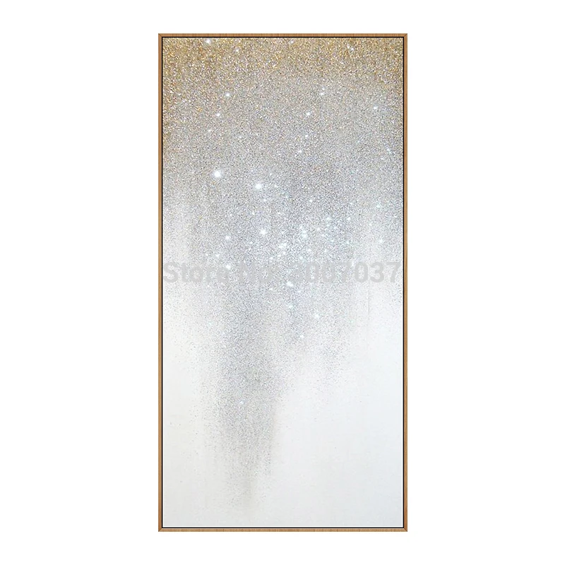 Abstract Gold silvery Modern home Decorative 100%hand painted abstract oil Painting canvas painting wall art Hotel Living Room