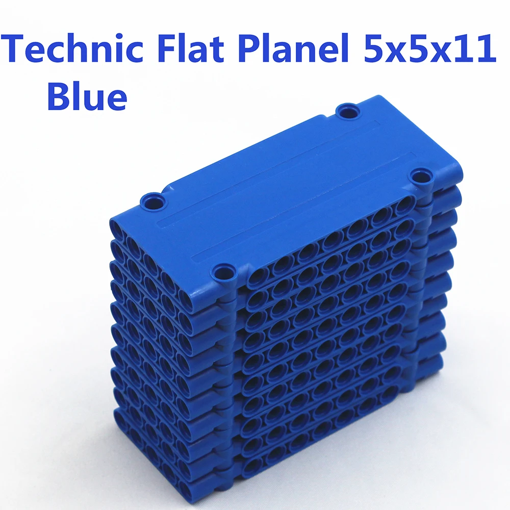MOC Building Blocks Self-Locking Brick Technical Parts 10Pcs Technical Flat Planel 5x5x11 Compatible With Lego 64782 for Boy toy