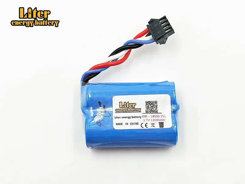 Upgrade 3.7V 1300mAh 18500 Lipo battery For UDI 001 UDI001 Huanqi 960 Remote control boat speedboat With SM-4P Plug