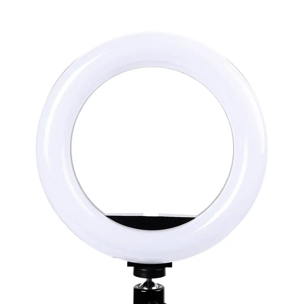 Anel de luz led, de preenchimento, 8 polegadas, dimerizável, com tripé de mesa, para câmera, celular, selfie, vídeo, estúdio ao vivo