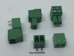 100PCS 2EDGK-3.81-2P + 2EDGR-3.81-2P 2EDGK 2EDGR 2Pin 3.81mm Right Angle Pin Plug-in Screw Terminal Block  ROHS