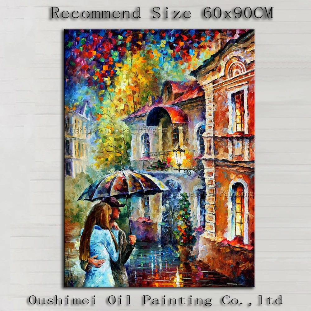 Experienced Manufacturer Wholesale High Quality Unframed Modern Abstract Knife Painting Lover Oil Painting For Wall Decoration