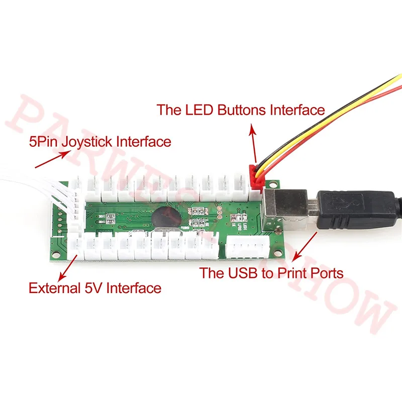 PC Raspberry PI Mame 1 Player Zero Delay DIY Arcade Kit USB Encoder To Arcade copy Sanwa Joystick + 30mm Illuminted LED Button