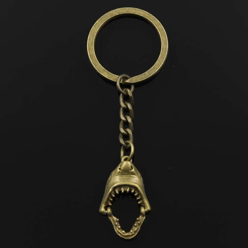 Fashion Opens Closes Shark Teeth Mouth 30x28mm Pendant 30mm Key Chain Bronze Silver Color Men Car Gift Keychain Dropshipping