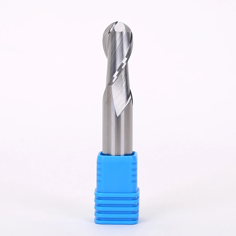 2 Flute carbide HRC45 1mm 2mm 3mm 4mm 5mm 6mm Ball Milling Tungsten Carbide Sprial Bit Mill Cutter Ball Nose End Mill aluminum