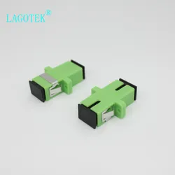 Adaptador de conector de fibra óptica SC / APC SM, acoplador simple monomodo de brida, venta al por mayor, 100 unidades por lote