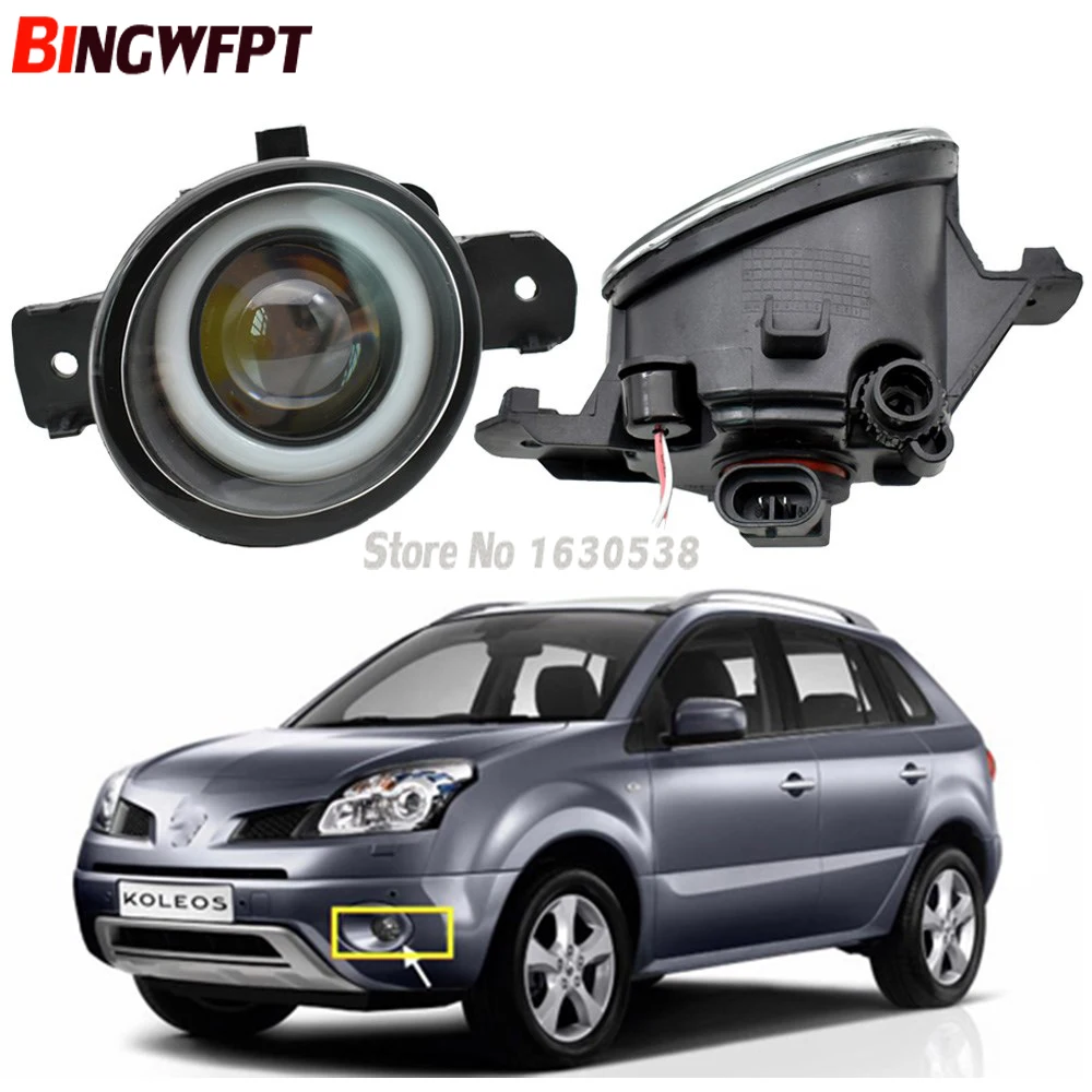 2pcs (right + left) Auto Front bumper LED Fog Lamp Angel eye light For Renault Koleos For Renault Clio 2/II Box (SB0/1/2_) 1998-