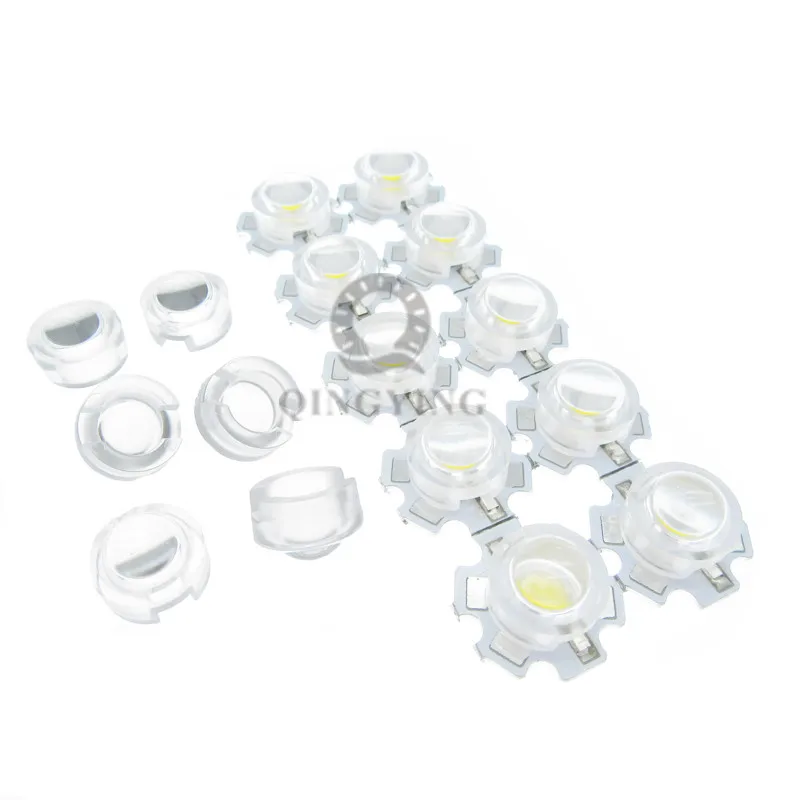 100 Stück 13 mm 1 W 3 W Mini-LED-Linse 15 30 45 60 90 100 Grad für IR CCTV LED PCB konvexer Acryl-Linsenhalter Reflektor-Kollimator – Detail 3