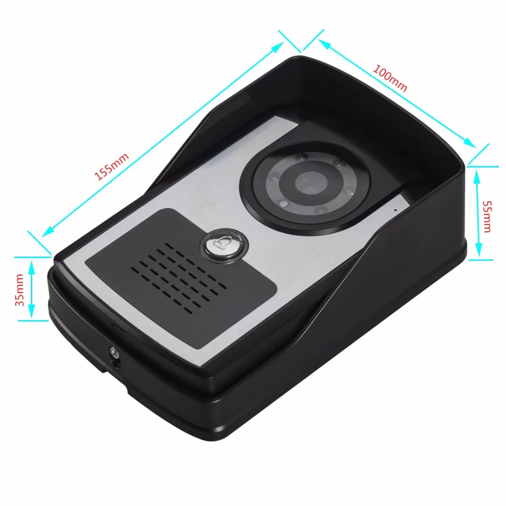 Sysd Video Deurbel Telefoon Systeem 7 ''Kleur Monitor Intercom Met Camera IP55 Regendicht Kit Ir Camera