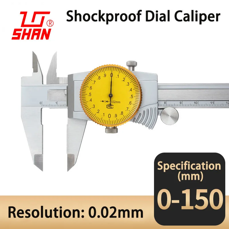 Dial calipers 0.02mm High precision stainless steel vernier with table caliper 0-150 mm shockproof calipers dial vernier caliper