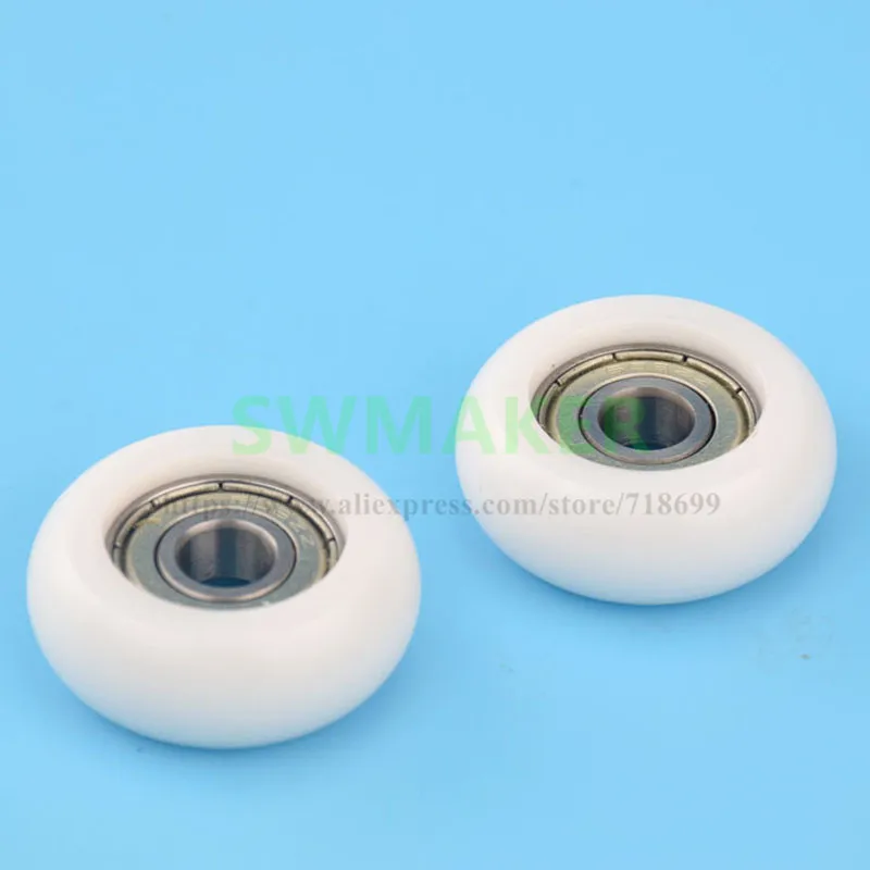 SWMAKER 8*34*13mm  R type plastic nylon package pulley with bearing 608 for   flat Flat roller wheel