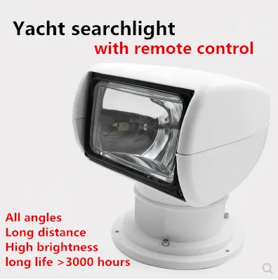 

Marine Boat Spotlight Remote Control Searchlight Truck RV Car Scanning Cruising Fishing yacht lamp 100W halogen Bulb 24V