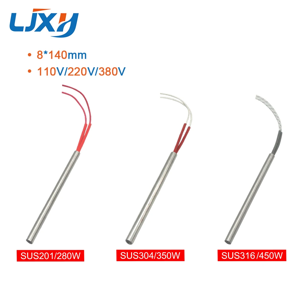LJXH 2pcs Cartridge Heating Resistance Element 8X140mm/0.314X5.51\