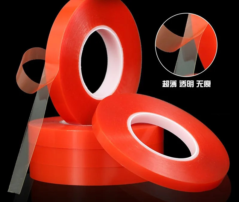 High Strength Double Sided Self-adhesive Tape 0.2mm x 1mm 2mm 3mm 4mm 5mm 6mm 8mm 10mm 12mm 15mm 16mm 18mm 50m Waterproof