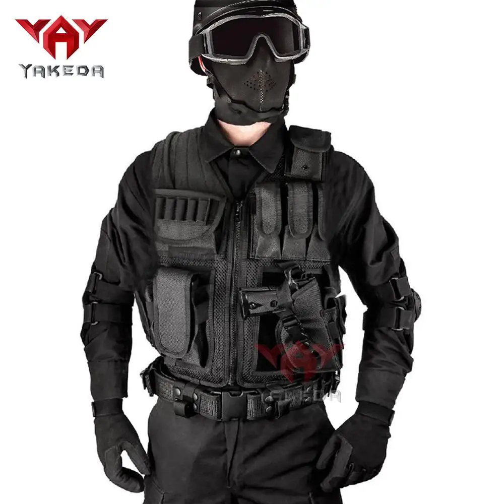 YAKEDA Police Military Tactical Vest Wargame Body Armor Sports Wear Hunting Vest CS Outdoor Products Equipment with 5 Colors