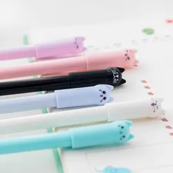 Korean creative stationery cute cat gel pen students use 0.5 full needle black fountain pen School Supplies Writing pens