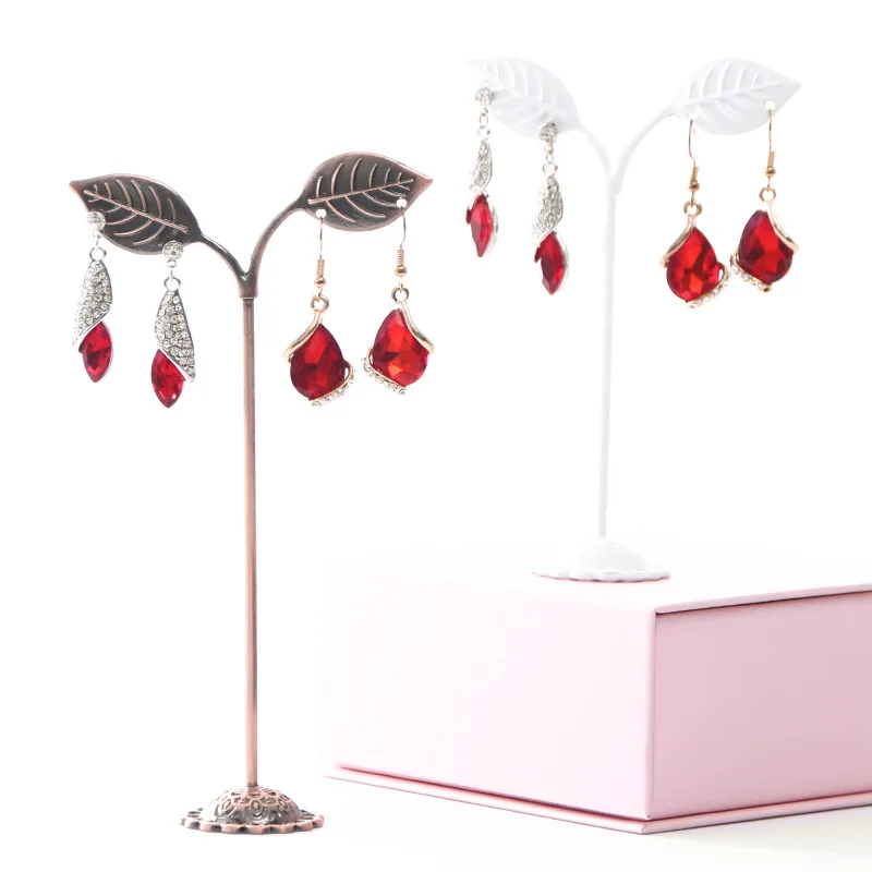 

Leaf Shape Metal Earring Display Stand Holder Set Jewelry Stud Earrings Stand Display Organizer Creative Jewelry Exhibit Rack