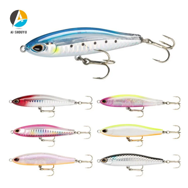 

AI-SHOUYU 1pc NEW Pencil Fishing Lure 8cm 18g Long Cast Hard Baits Minnow Ice Fish Japan Fishing Tackle Quality Swimbait