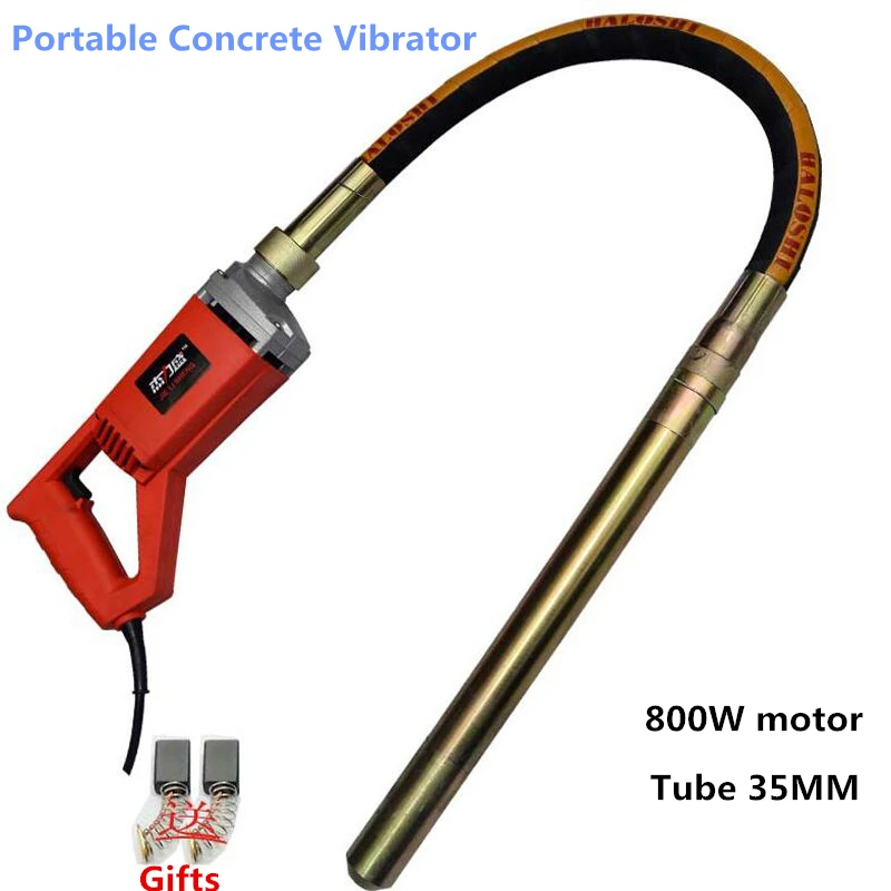 Concrete Vibrator 35mm Stable Voltage 800W/1.3kw/1.75kw Motor Construction Tools with 1m/1.2m/1.5m Tube Simple to Handle