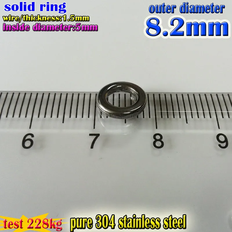 2019 fishing solid rings fishing accessories wire1.5*5mm*8.2mm quantily: 30pcs/lot jigging ring 304 Stainless steel