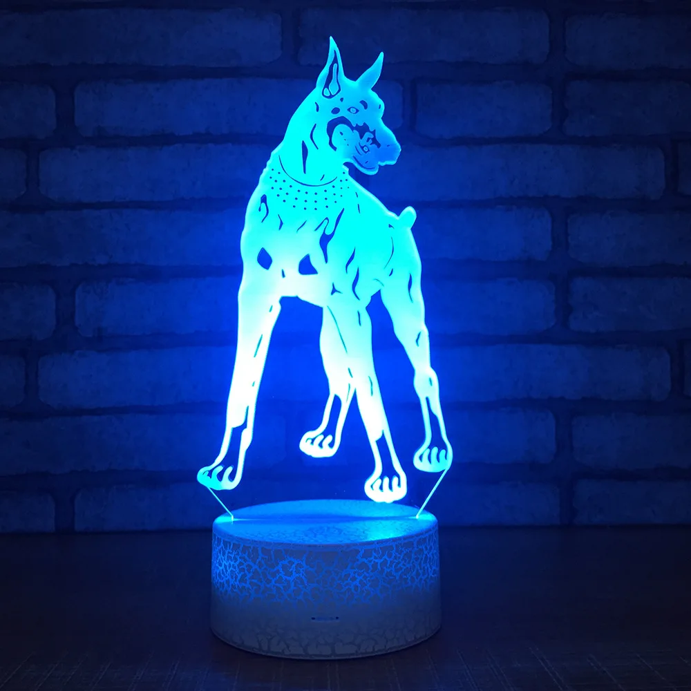 

Wholesale Animal Usb Plug In Night Light Creative Hound Design Led 3D Lamp Student Gift Creative Lovely 7 color change Kids Lamp