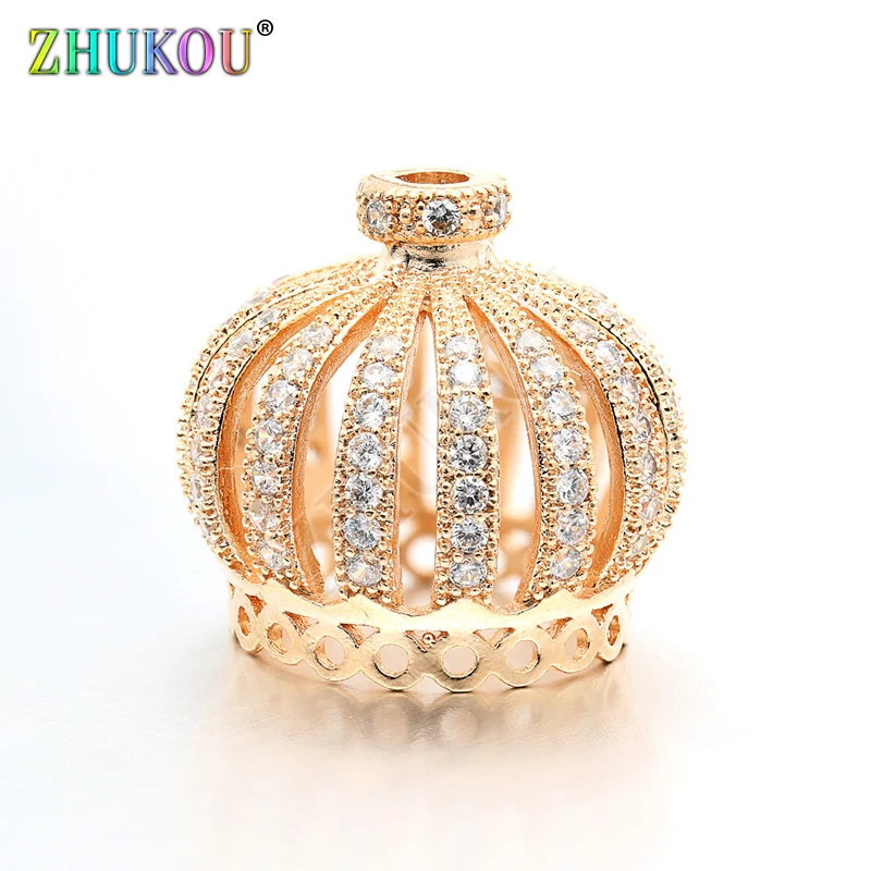 21*19mm Brass Cubic Zirconia Tassel Cap Pendant Charms for Diy Jewelry Findings Accessories, Hole: 3mm, Model:VM10