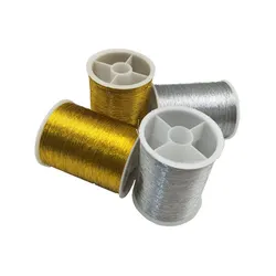 Gold/Silver 109 Yards Sewing Machine Threads Polyester Cross Stitch Strong Threads for Sewing Supplies AA8509